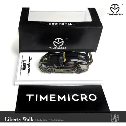 TimeMicro 1:64 Toyota Supra LB Work LBWK Black white JPS Diecast Model Car