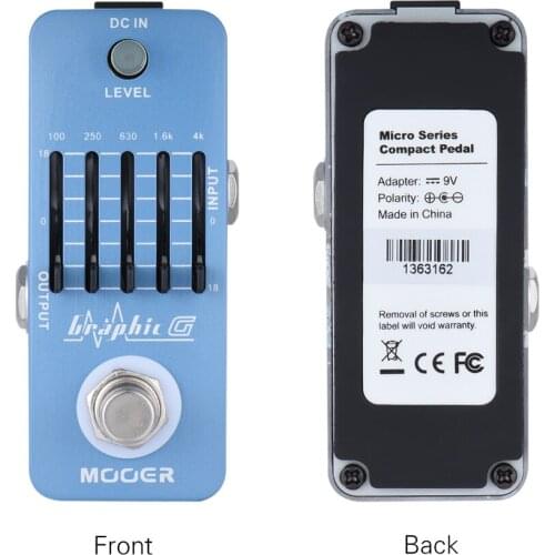 MOOER Graphic G Mini Guitar Equalizer Effect Pedal 5-Band EQ True Bypass Full Metal Shell