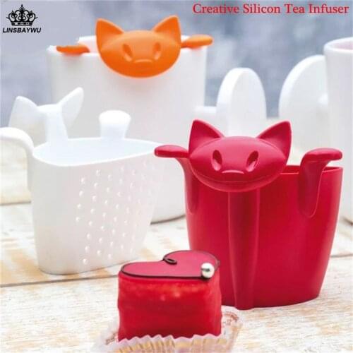 New style Hot Sale Food-grade Silicone Tea Infuser Cute Cat Shape Tea Strainers Herbal Tea Infusers Filters Drop Shipping