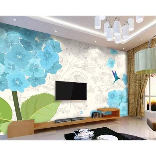Beibehang custom wallpaper 3d photo murals hand-painted pattern small fresh modern simple TV backdrop wall paper papel de parede