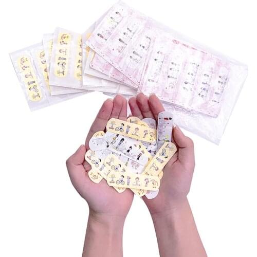 100Pcs Cartoon Bandages Waterproof Adhesive Bandages Wound Plaster First Aid Hemostasis Band Aid Sterile Stickers For Children