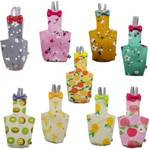 Parrot Diaper with Bowtie Cute Colorful Fruit Floral Cockatiel Pigeons Small Medium Large Pet Birds Flight Suit Clothes