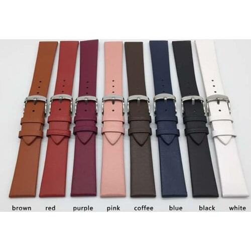 Wrist Strap Watch Band Genuine Leather 12mm 14mm 16mm 18mm 20mm 22mm Thin Smooth Watch Strap Belt Suitable For Watches