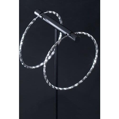 100% Real 925 Sterling Silver Big Hoop Earrings Twisted Diamond-cut Pattern Earrings Hoops 35mm-60mm Fine Jewelry for Women