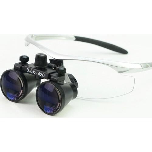 Wide Field 2.5x 3.5X Dental Magnifying Glass Eye Glasses Orthopedic Surgery Magnifier with Protective Eyeglasses Frame Loupes