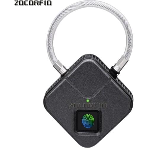 Fingerprint Padlock Smart Security Door Lock Waterproof Keyless Unlock smart fingerprint lock & USB cable dustproof r29