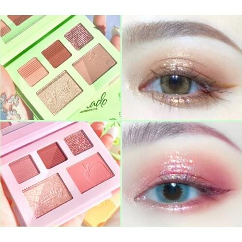 Fruit 4Colors Eyeshadow Palette High Light Blush Glitter Pearl Eye Shadow Silky Easy To Color Long-lasting Eye Makeup TSLM1