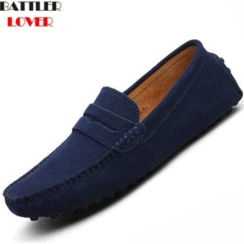 Shoes Men Loafers Moccasin Genuine Leather Gommino Male Footwear Slip On Flat Driving Boat Shoes Classical Chaussure Homme 38-49