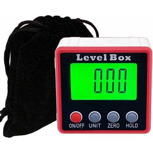 360 Degree protractor angle finder level box digital inclinometer angle measuring tool with magnetic base Portable