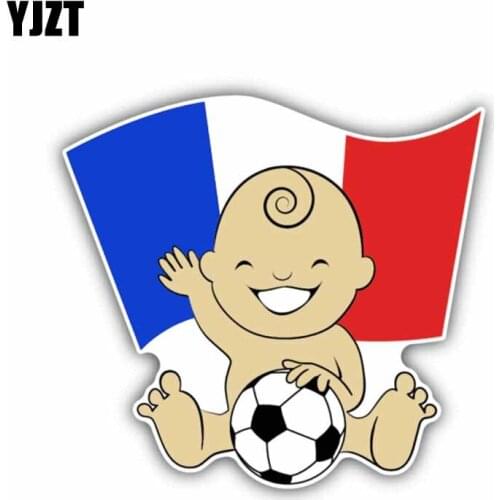 YJZT 12.7CM*12CM Car Sticker France Flag Decal Baby Soccer Sport Motorcycle Accessories 6-1354