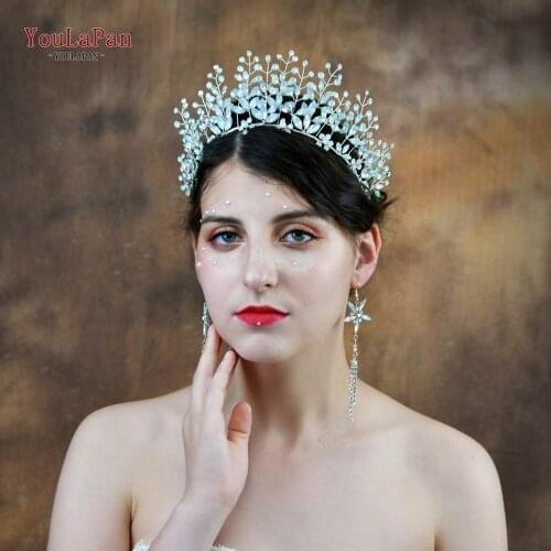 YouLaPan HP200 Elegant Bridal Hair Tiara Full Opal Diamond Headpiece for Girls Headdress Bridesmaid Wedding Accessories Jewelry