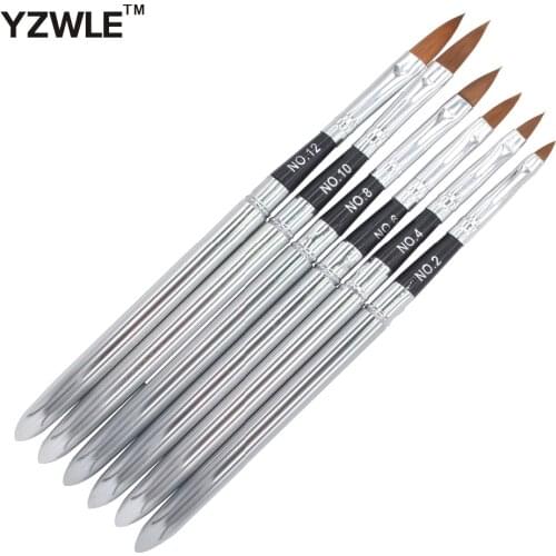 YZWLE 6PCS/Pack Detachable Nail Art Painting Drawing Pen Brush Set for Acrylic Nail UV Gel Manicure Beauty Tools Brushes 31