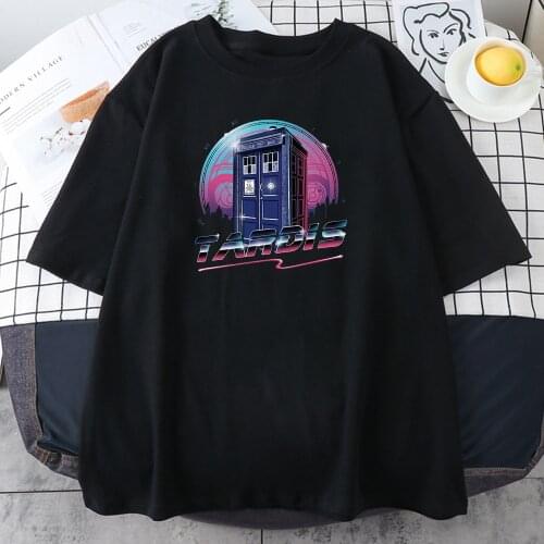 Funny Comics Rad Tardis T-Shirt For Women Harajuku O-Neck New T Shirts 2021 Summer Gothic Tshirt Hip Hop Casual Womens Tops