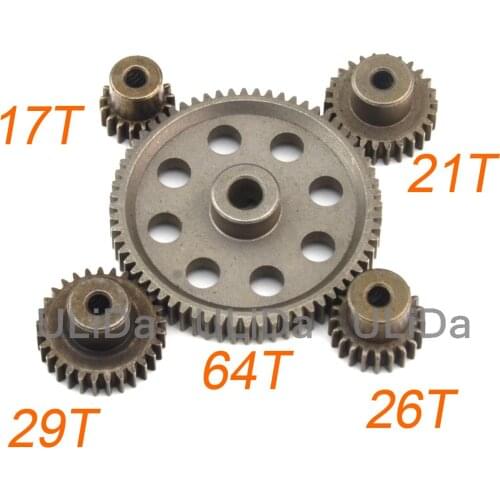 11184 Metal Differential Main Gear 64T 11119 11181 11176 11189 Motor Gears 17T 21T 26T 29T RC Parts 1/10 HSP Car Truck 94111