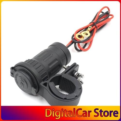 12-24V Cigarette Lighter Socket 12V Waterproof Car Boat Motorcycle Handlebar Cigarette Lighter Sockets Power Plug Outlet