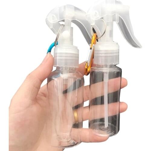 12pcs Clear Plastic Spray Bottle Keychain Holder 60ml Empty Mist Spray Bottle for Cleaning Solutions C1FF