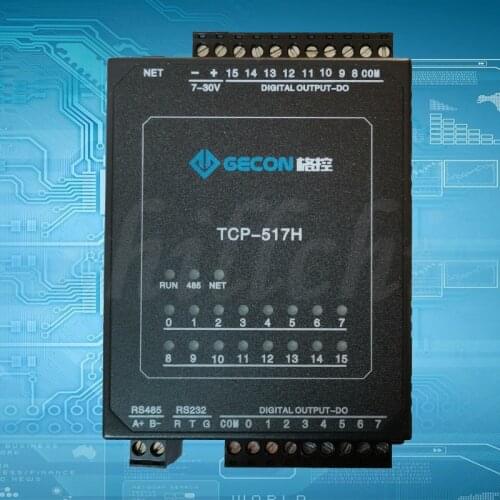 16 channel switching transistor output module MODBUS communication protocol Ethernet RS485 RS232