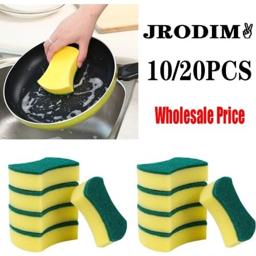 20/10pcs Dishwashing Sponge Kitchen Emery Magic Clean Rub Pot Rust Focal Stains Sponge Removing Kit Cleaning Brush Sponges