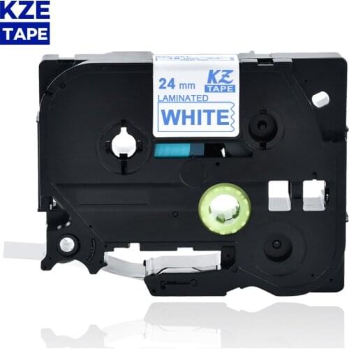 24mm Tze253 Blue on White Laminated Label Tape Cassette Cartridge label ribbon tze tape Tze-253 tze 253 tze253 for P-touch PT
