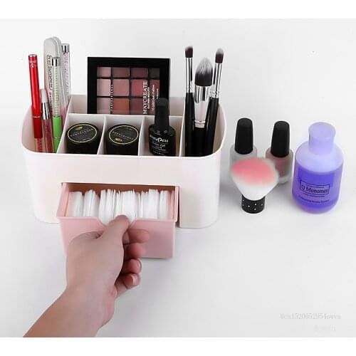 3 Color Makeup Portable Plastic Desktop Storage Box Makeup Brushes Organizer Jewelry Nail Polish Pen Container Tool TSLM1