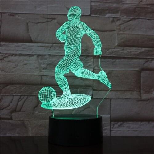 3D Lamp Touch Sensor Play Football 3D Night Light For Soccer Sports Fans Best Gift 7 Color Changing Baby Sleep Lighting Lamp1822