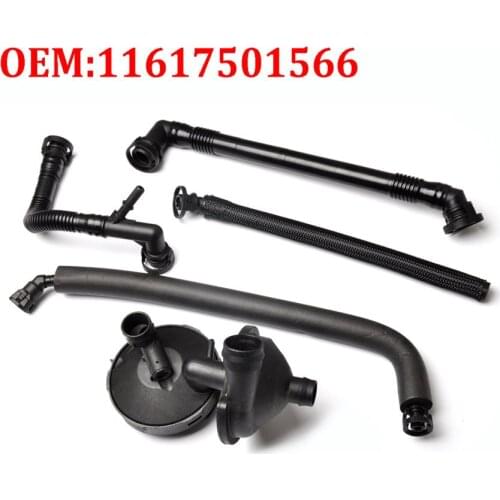 5pcs Crankcase Vent Valve and Oil Separator Hose 11617501566 For BMW E46 320i 325i 330i 520i 525i 530i E39
