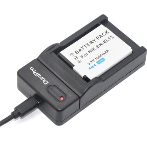 Durapro 1pc EN-EL12 ENEL12 EN EL12 Li-ion Battery 3.7V 1050mAH Batteria +USB Charger for Nikon S8200 S9100 S9200 S9300 P300 P310