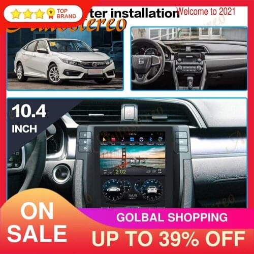 Android 9.0 Tesla Vertical Screen For Honda Civic 2016-2019 Car Audio GPS Navigation Stereo Head Unit Multimedia Player Carplay