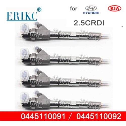 Auto Fuel Inyector 0445110092 Injector Nozzle Assy 0445110091 Common Rail Diesel Injectors for BOSCH HUYNDAI 33800-4A000