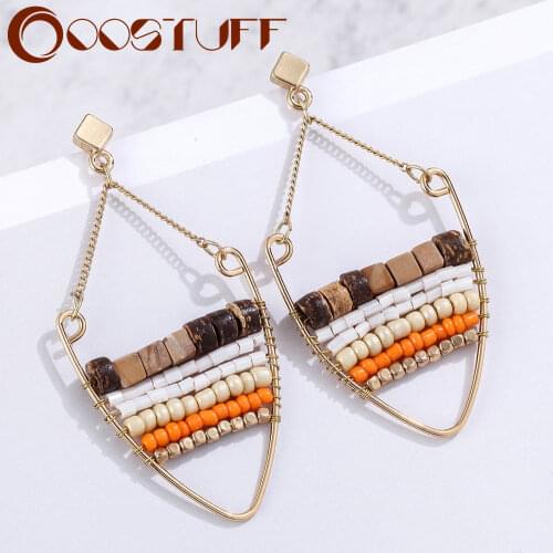 Bohemia Original Drop Earrings Resin Beads Vintage Costume Jewelry for Women Hanging Pendientes Suspension Ethnic Accessories