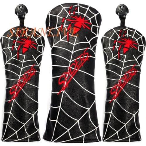 Spider PU Leather Golf Club Headcover for Driver Cover Fairway Wood Cover Hybrid Cover