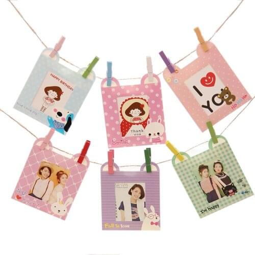3 inch Colorful Cartoon Wall Hanging Frame Pictures Fujifilm Instax Mini 8 Instant Camera Home Decor Paper Photo Frames
