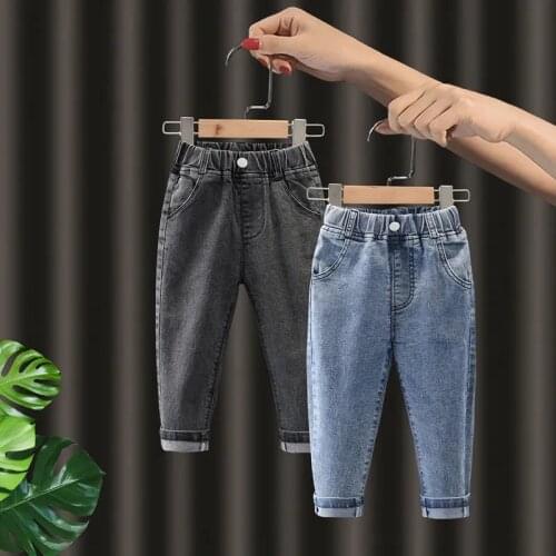 Spring Autumn Girls Pants Childrens Jeans Slim Pants 2021 New Casual Pants Baby Childrens Pants Boy Kids Trousers