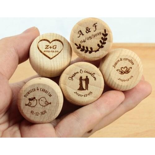 Personalized Engraved logo Wood Wine Stopper Cork Bottle Toppers stopper party wedding favors and gifts wedding souvenirs