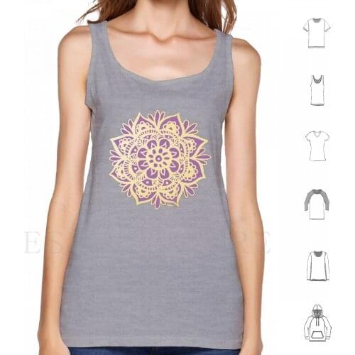 Purple And Gold Mandala Tank Tops Vest Cotton Mandala Purple Mandala Purple And Gold Purple Gold Gold Mandala Purple Violet