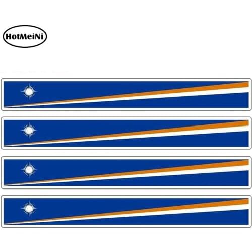 HotMeiNi 13cm x 1.7cm 4pcs Car Stripe Motorcycle Racing Flag Sticker Window Decal Bike Tuning Marshall Island Car Stickers