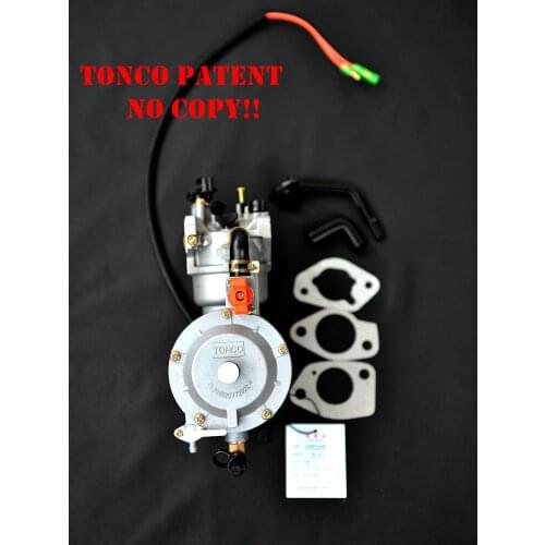 TONCO Carburetor for LPG Propane Generator 6KW 6000W 190F Dual Fuel with Manual Choke+90cm*90cm scarf as gift