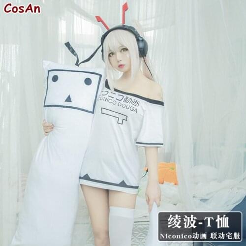 Hot Game Azur Lane IJN Ayanami Cosplay Costume Lovely Fashion Daily Wear White T-Shirt Female Activity Party Role Play Clothing