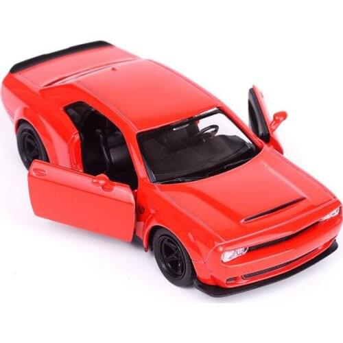 Simulation Challenger Alloy Car Model Child Pullback Toy Car Boy Collection Gift Racing Decoration 1:36 Two Doors Car