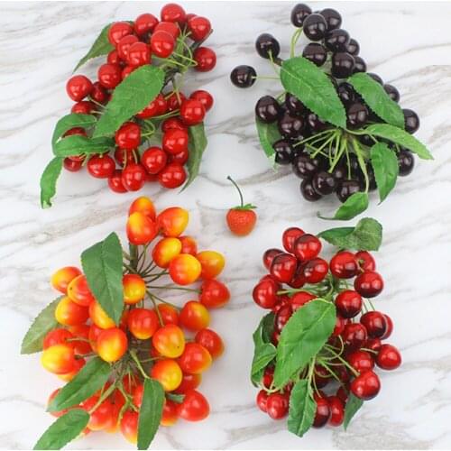 Foam plastic fake fruit model tangerine cherry waxberry tomatoes litchi Longan strawberry artificial Simulation fruit bunches