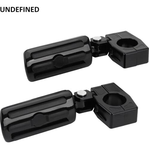 Motorcycle 1" 25mm Highway Foot Pegs Engine Guard Crash Bar Full Black w/Clamp For Harley Dyna Softail Fat Boy Touring Universal