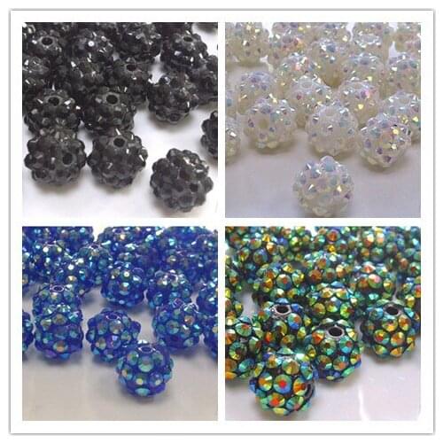 Loose bracelet+Fhrt34g+Gift.10*12 mm mixed 4 Color loose DIY Resin crystal Beads fit Basketball Wives jewelry