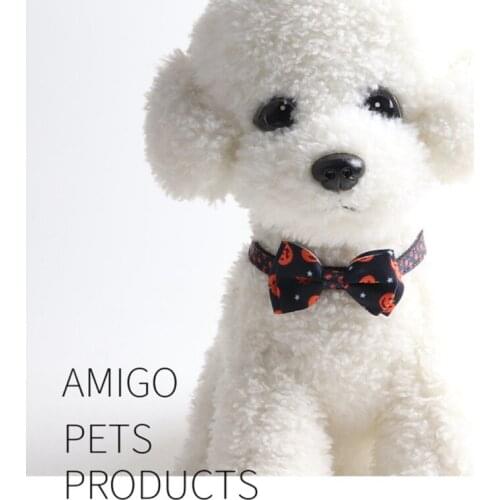 Pet Dog Collar Cute Bow Ties Nylon Puppy Collar With Bell Adjustable Dogs Necklace Pets Dress Up Accessories