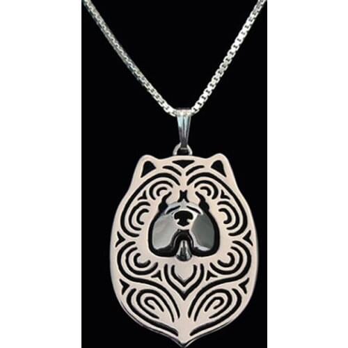 Chow Chow pendant women gold silver plated statement necklace men