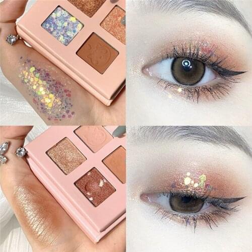 4 Color Makeup Eyeshadow Pallete Makeup Brushes Shimmer matte metal Eye Shadow Palette Make Up Palette