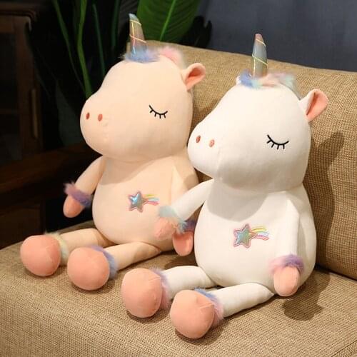Nice 1pc 70cm-110cm Huggable Kawaii Soft Unicorn Plush Toys Cartoon Cute Kids Appease Animal Pillow Stuffed Doll