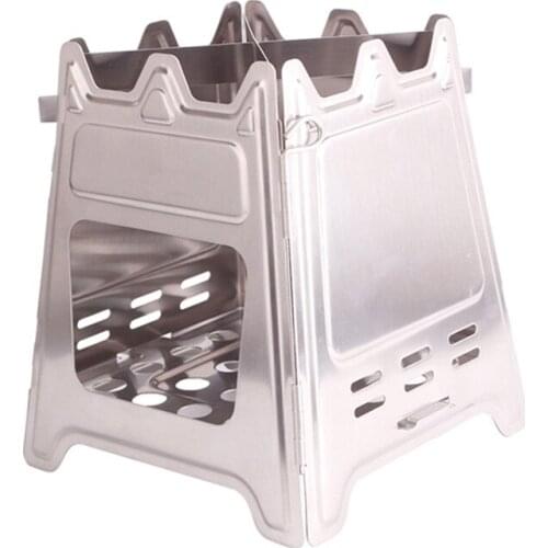 Stainless steel folding camping outdoor wood stove portable picnic camping fishing outdoor stove cooking