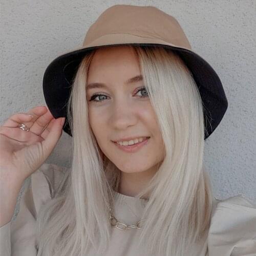 Sparsil Unisex Double Side Bucket Hat Women Solid Foldable Sunscreen Panama Hip Hop Summer Beach Cap Fish Street Headwear Men