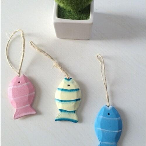 Mediterranean Little Fish Dolphin Hippocampus Wood Crafts Decoration Small Pendant Hanging Craft Pendant Hanging Ornament Decora