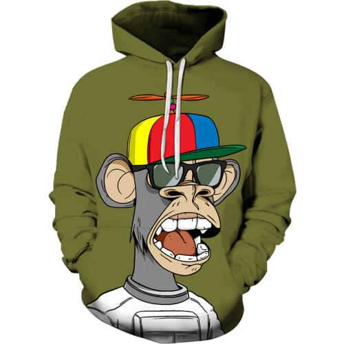 New 3D Printed Curry Avatar Bored Ape Men Women Oversized Hoodie Fashion Casual Anime Streetwear Kids Cosplay Hooded Sweatshirts